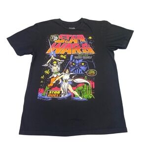 Star Wars Shirt Men's Small Officially Licensed Star Duel Mad Engine Black